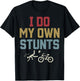 Retro I Do My Own Stunts E-Bike Funny Biking EBike Biker Men T-Shirt - T-Shirt | Black