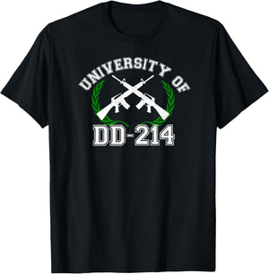 University of DD-214 Shirt Military Veteran DD214 T-Shirt - T-Shirt | Black
