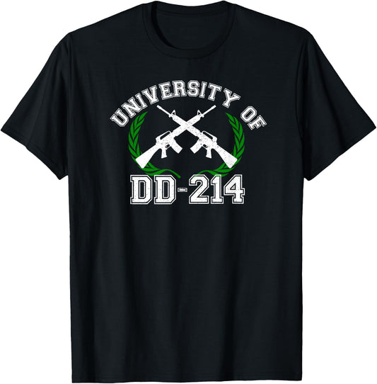 University of DD-214 Shirt Military Veteran DD214 T-Shirt - T-Shirt | Black