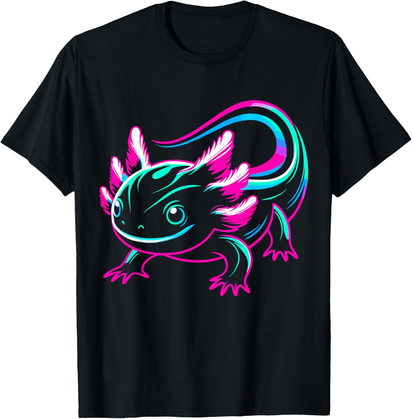 Neon Axolotl T-Shirt - T-Shirt | Black