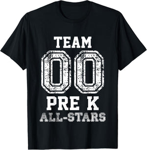Preschool Team Pre-K All-Stars Sports Baseball Jersey T-Shirt - T-Shirt | Black