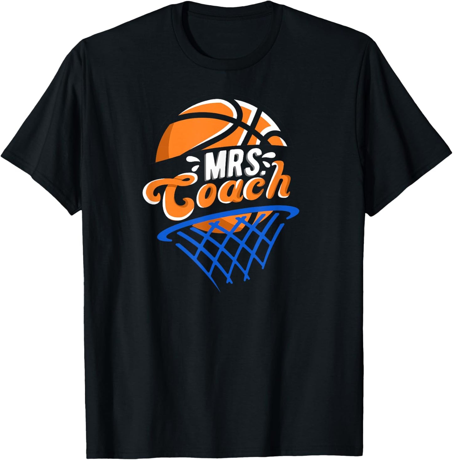 Mrs Coach Basketball Coach Wife Cute Basketball Coach's Wife T-Shirt - T-Shirt | Black