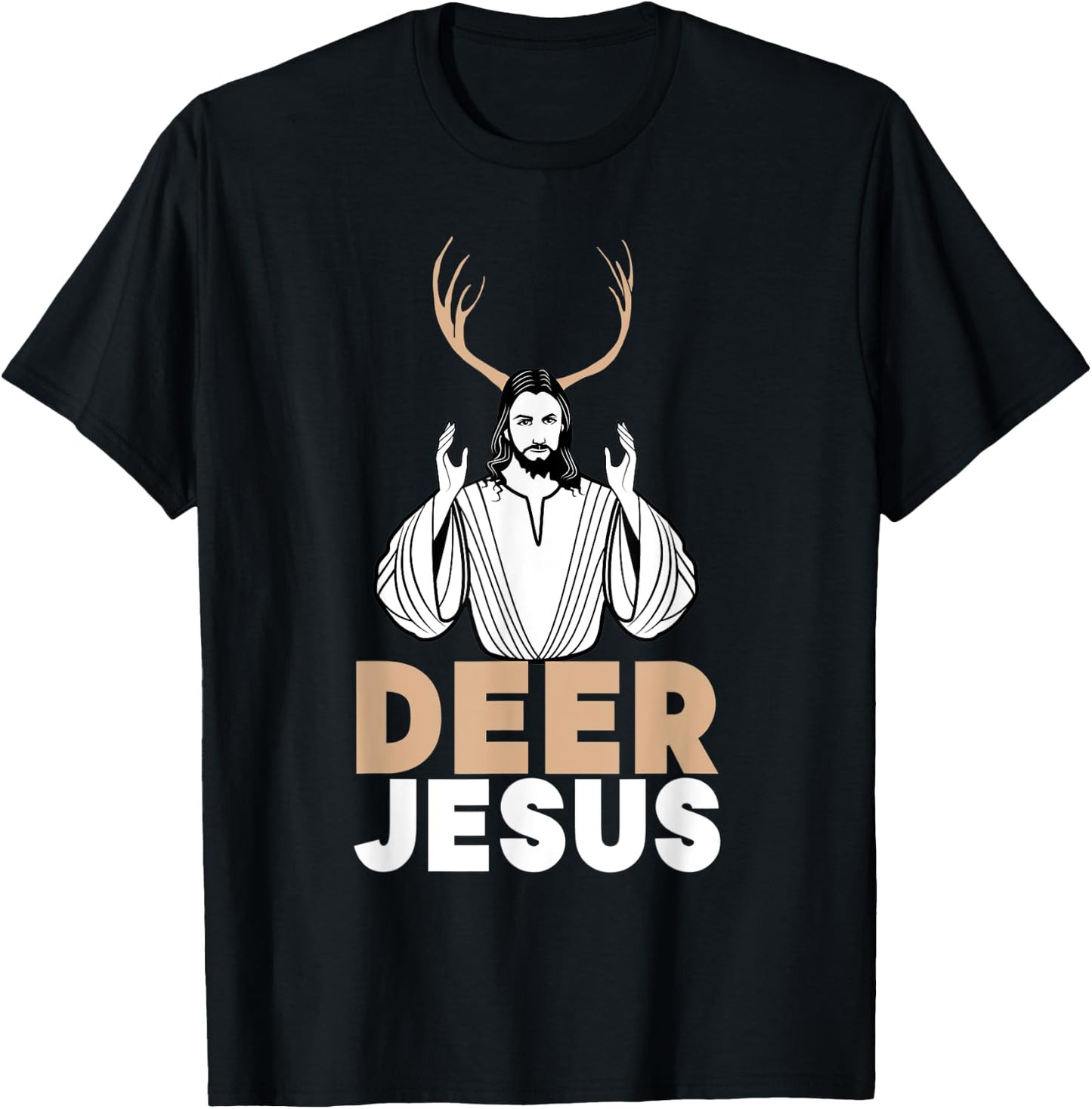 Funny Jesus Christian Meme Shirt - Dear Jesus Deer Jesus T-Shirt - T-Shirt | Black