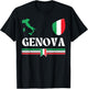 Genoa Italy Flag, Genova Italy, Genova, Genoa T-Shirt - T-Shirt | Black