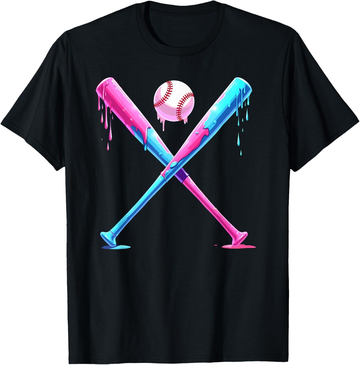 Baseball Home Plate Social Club for Boy Ice Cream Drip T-Shirt - T-Shirt | Black