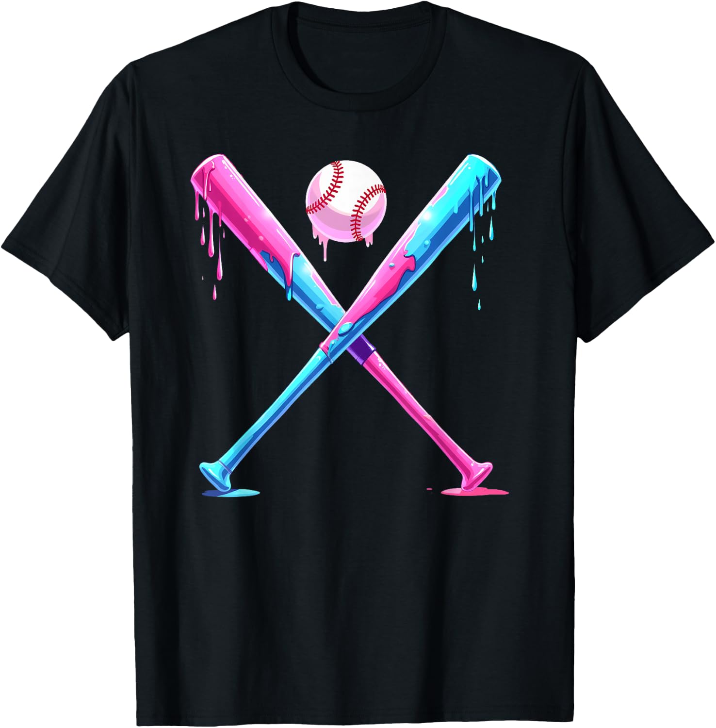 Baseball Home Plate Social Club for Boy Ice Cream Drip T-Shirt - T-Shirt | Black