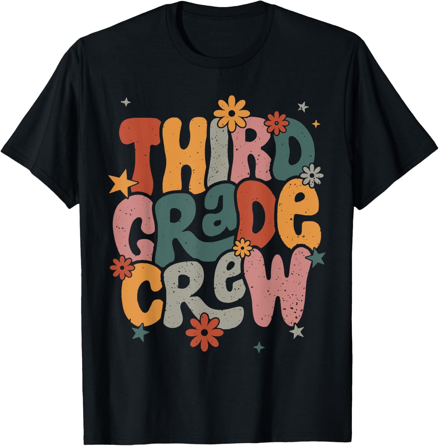 Retro Third Grade Crew Happy First Day Of School 3rd Grade T-Shirt - T-Shirt | Black