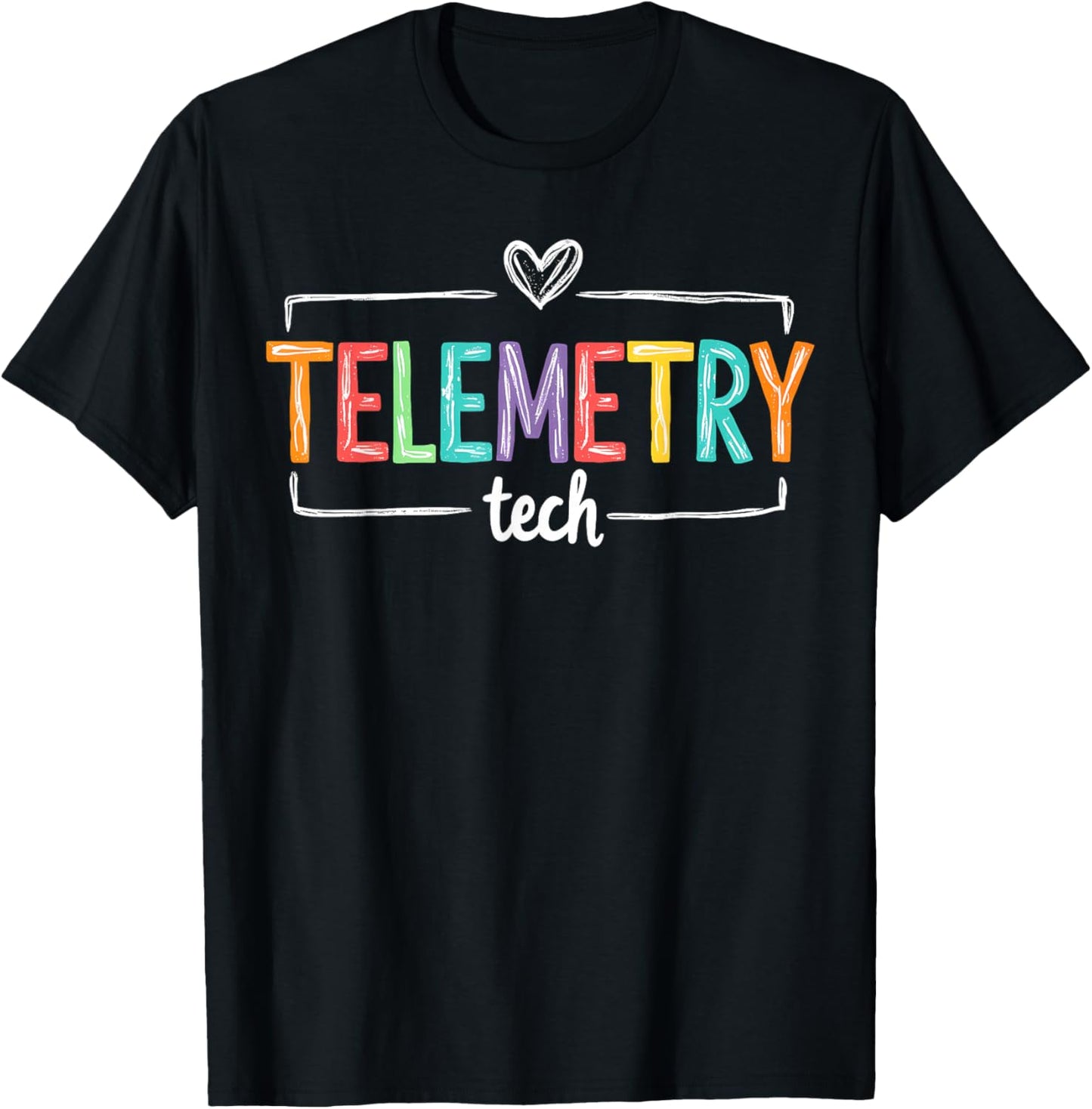 Heartbeat Electrocardiograph Cardiac Monitor Telemetry Tech T-Shirt - T-Shirt | Black