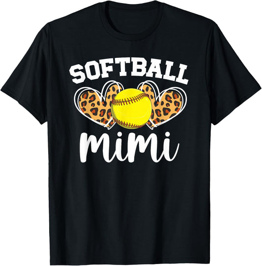Softball Mimi Proud Mimi Of A Softball Player Mimi T-Shirt - T-Shirt | Black