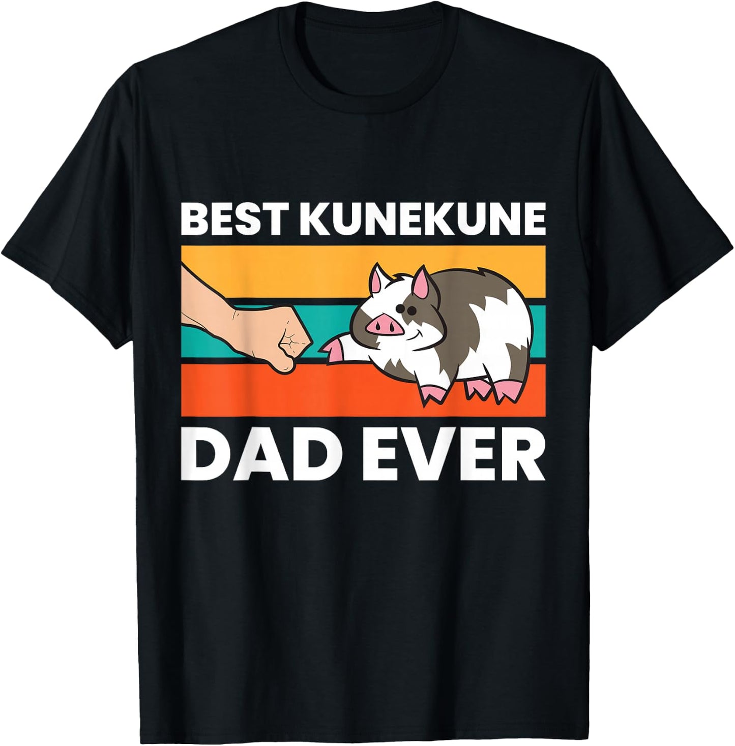 Best Kunekune Dad Ever Funny Kunekune Pig Dad T-Shirt - T-Shirt | Black