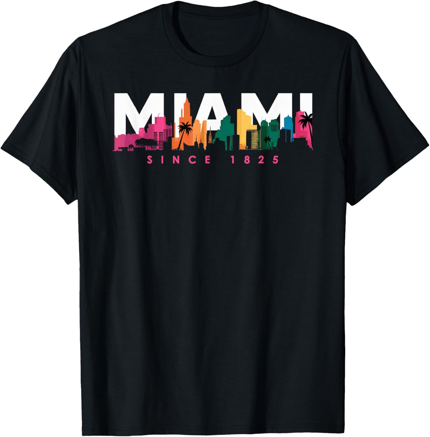 Miami Shirts Florida Vibrant Colorful Souvenir Miami T-Shirt - T-Shirt | Black