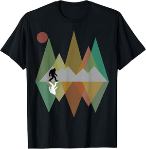 Bigfoot design retro mountain Bigfoot Sasquatch Yeti T-Shirt - T-Shirt | Black