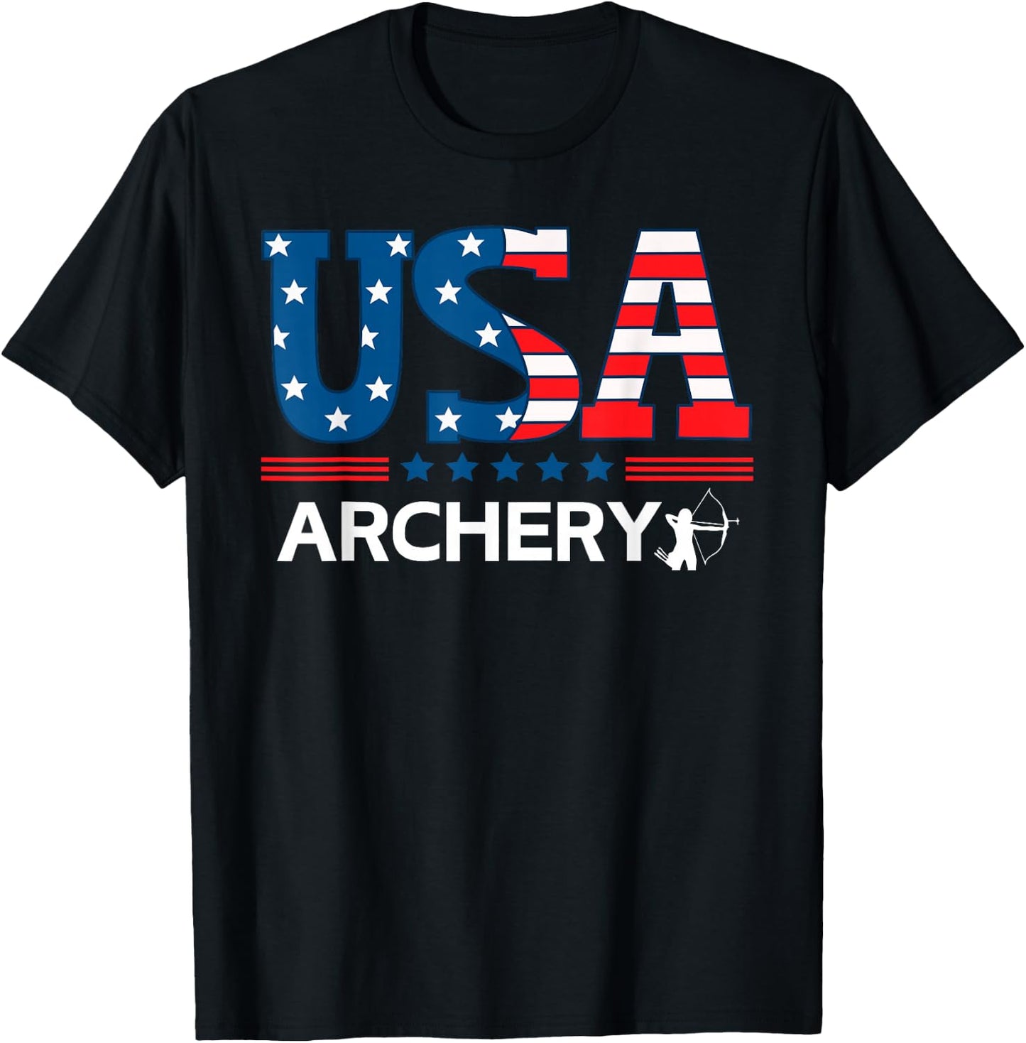 United States Flag Archery USA Team Sport Archery T-Shirt - T-Shirt | Black