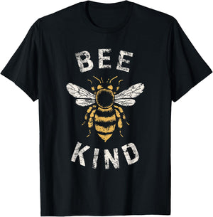 Be Kind Women Inspirational Kindness Cute Funny Bee Graphic T-Shirt - T-Shirt | Black