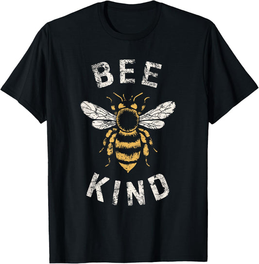 Be Kind Women Inspirational Kindness Cute Funny Bee Graphic T-Shirt - T-Shirt | Black
