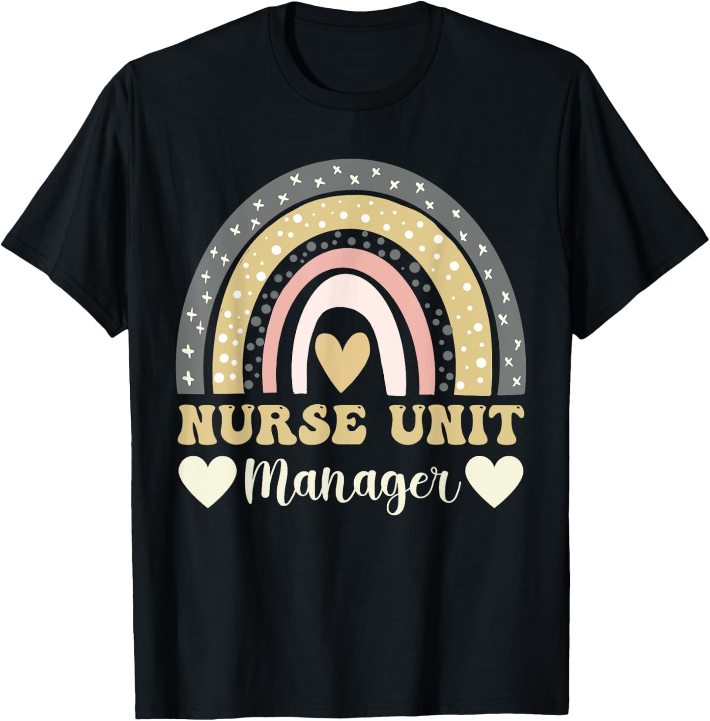 Cute Nurse Unit Manager Women Rainbow Nursing Unit Manager T-Shirt - T-Shirt | Black