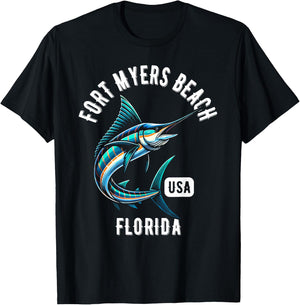 Fort Myers Beach Florida USA Fishing Design T-Shirt - T-Shirt | Black