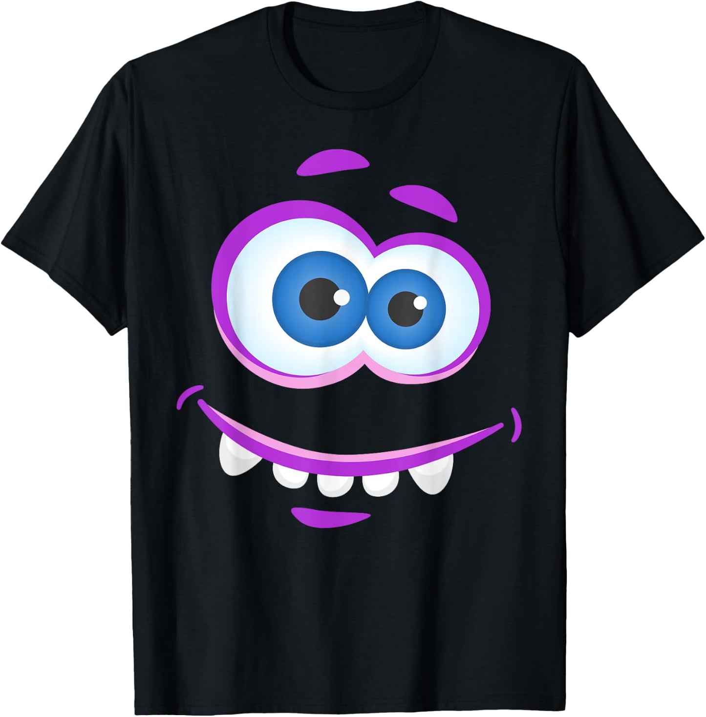Big Eyes Monster Face Halloween Funny Costume T-Shirt - T-Shirt | Black