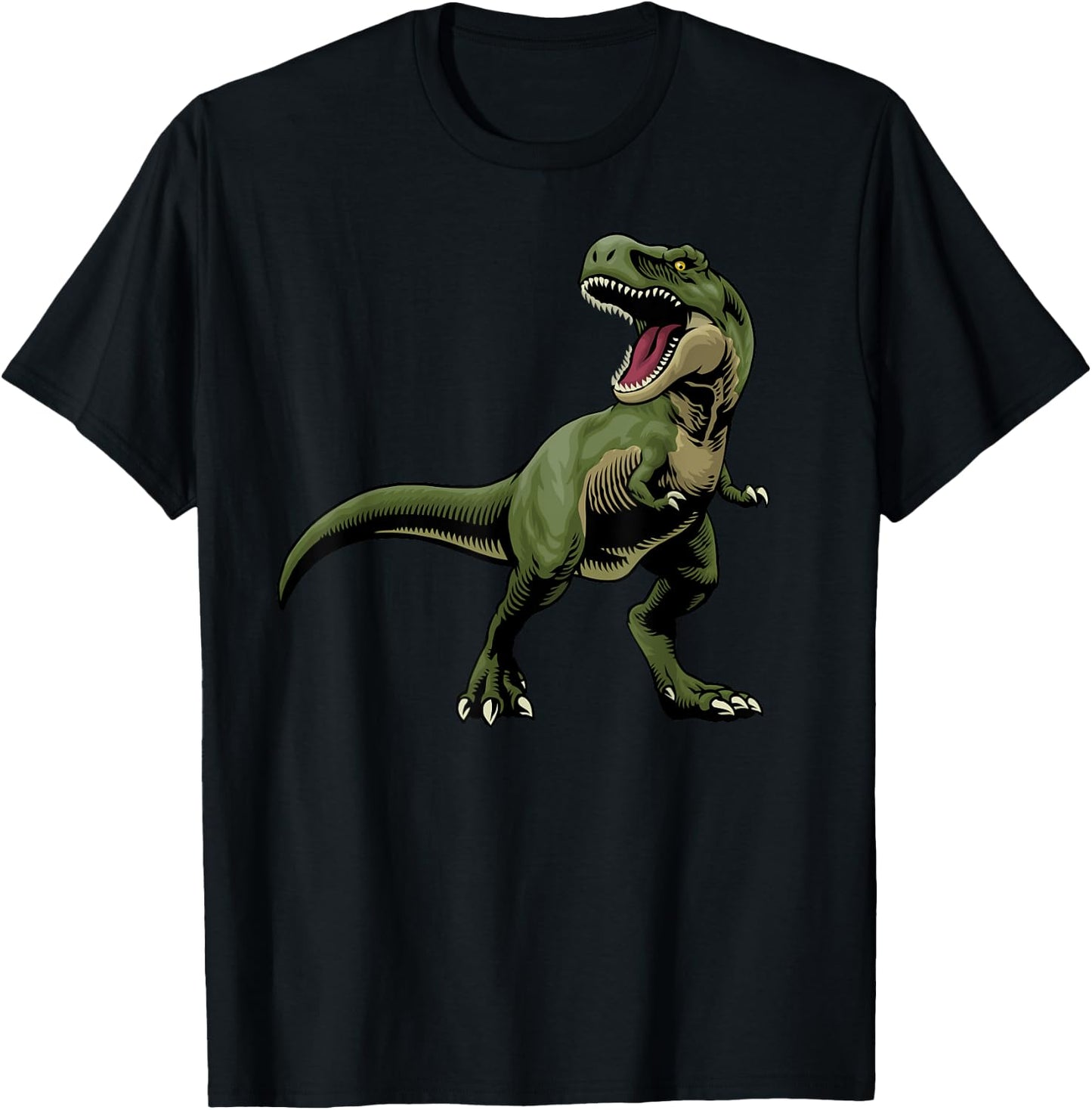 Growling Dinosaur T-Rex Novelty Paleontologist Men Kids T-Shirt - T-Shirt | Black