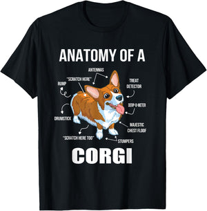 Anatomy of a Corgi Funny Dog Shirt T-Shirt - T-Shirt | Black