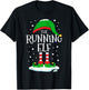 The Running Elf Christmas Family Matching Xmas Runner Funny T-Shirt - T-Shirt | Black
