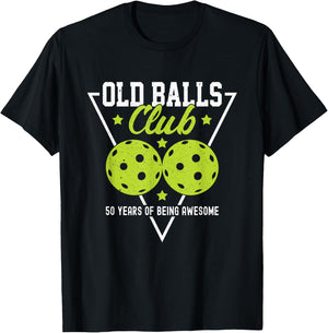Pickleball Old Balls Club 50 Years of being awesome Dink T-Shirt - T-Shirt | Black