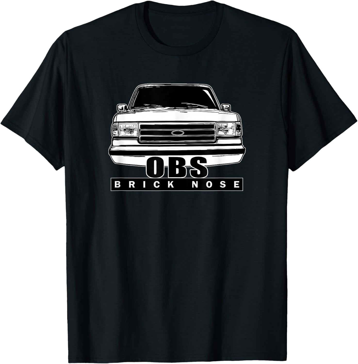 OBS Bricknose 80s 90s Pickup Truck Car Entusiast T-Shirt - T-Shirt | Black