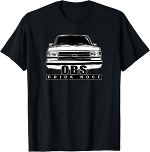OBS Bricknose 80s 90s Pickup Truck Car Entusiast T-Shirt - T-Shirt | Black