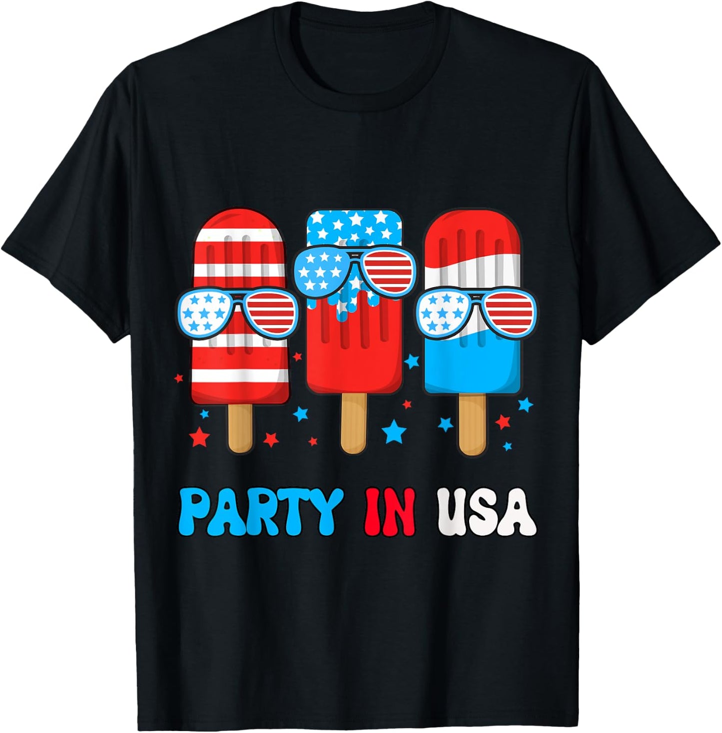 Party In USA Popsicle-Shirt Toddler Boy American Flag USA T-Shirt - T-Shirt | Black