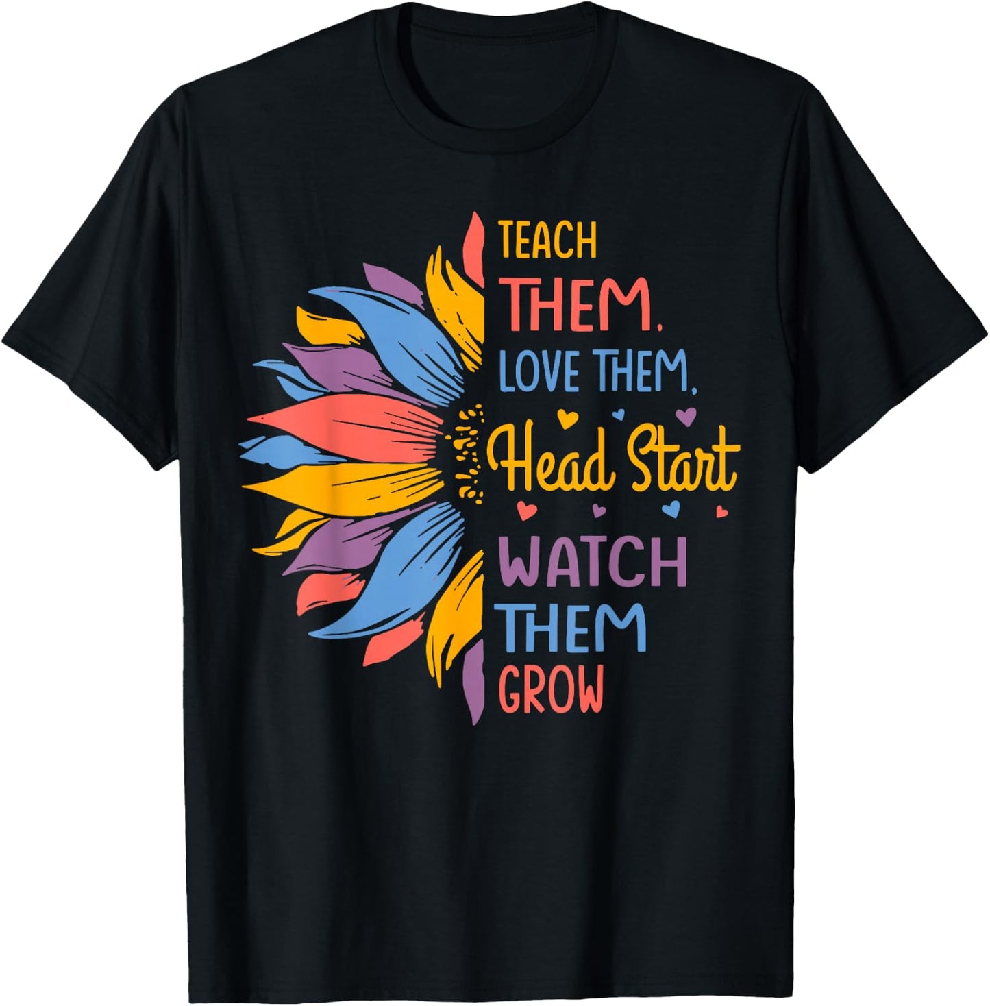 Head start Colorful Sunflower T-Shirt - T-Shirt | Black