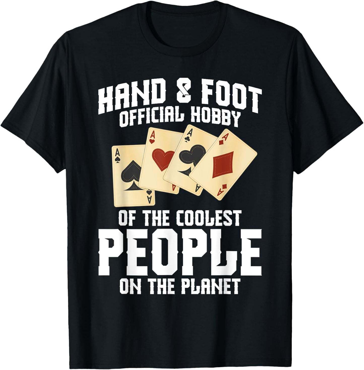 Hand&Foot Score Partner Card Game Set Player Hand and Foot T-Shirt - T-Shirt | Black