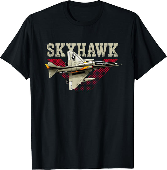 USA Military Warbird Airplane Skyhawk T-Shirt - T-Shirt | Black