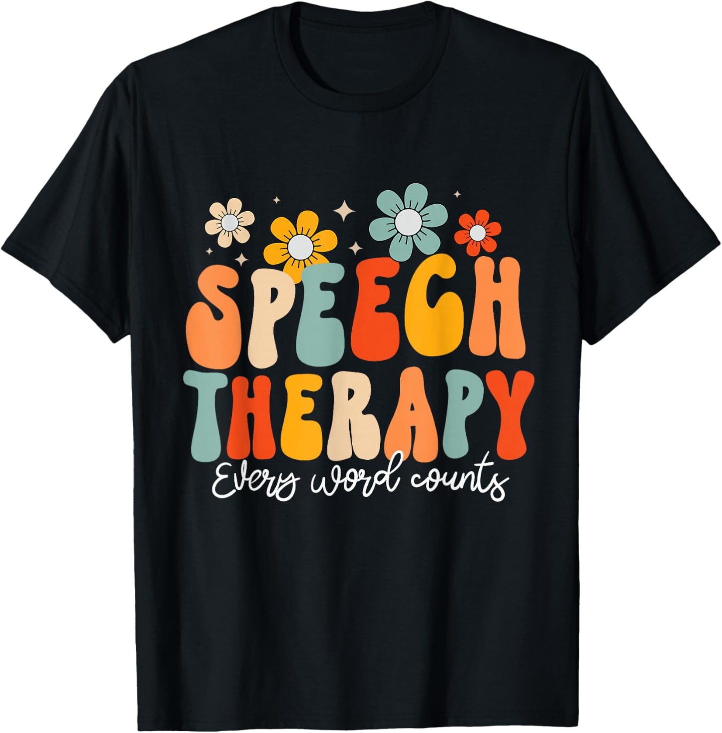 Groovy Speech Therapy Speech Language Pathologist SLP T-Shirt - T-Shirt | Black