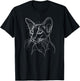 Line Art Oriental Shorthair Cat T-Shirt - T-Shirt | Black