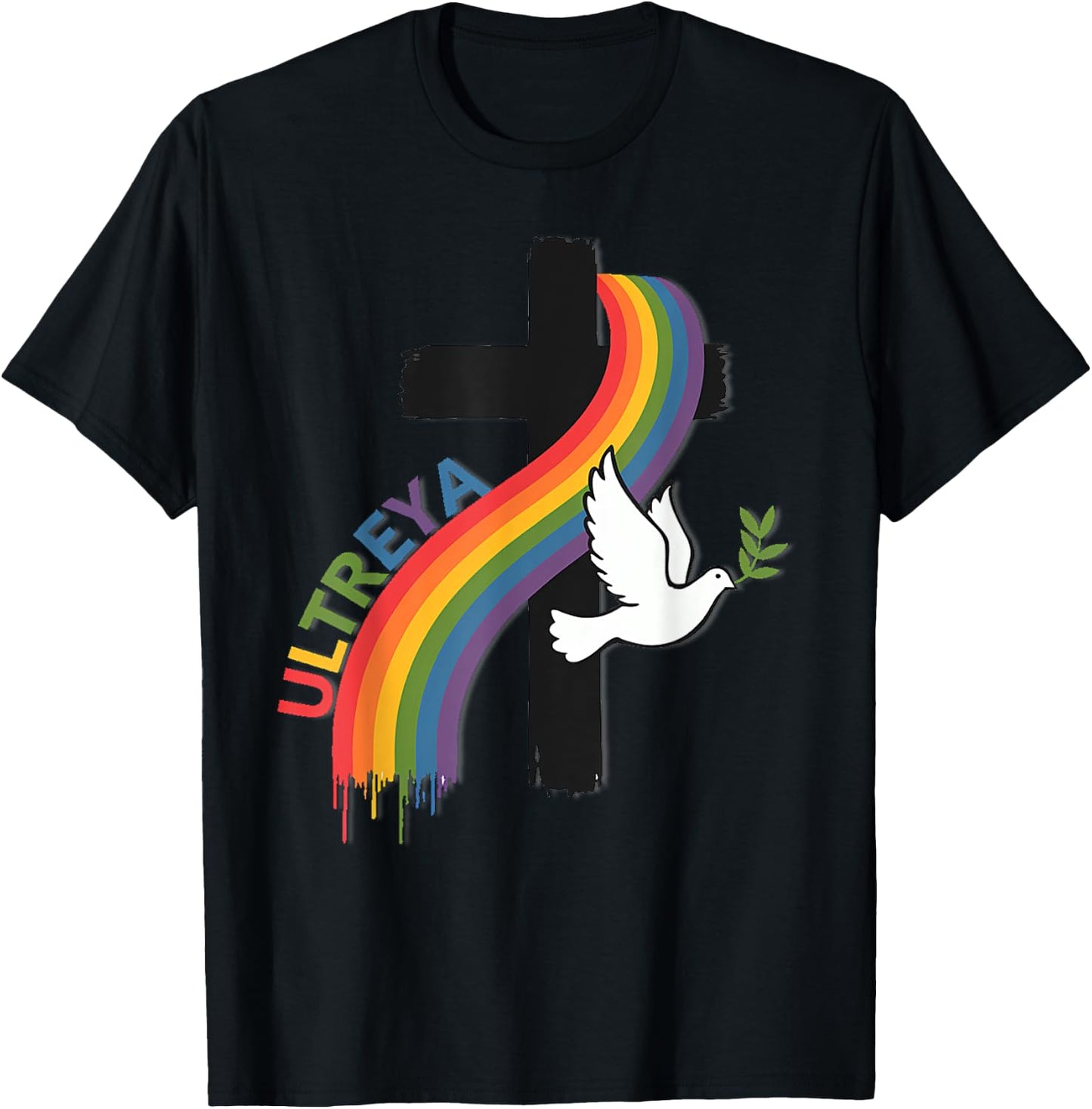 DeColores Cursillo Rainbow Rooster Catholic T-Shirt - T-Shirt | Black