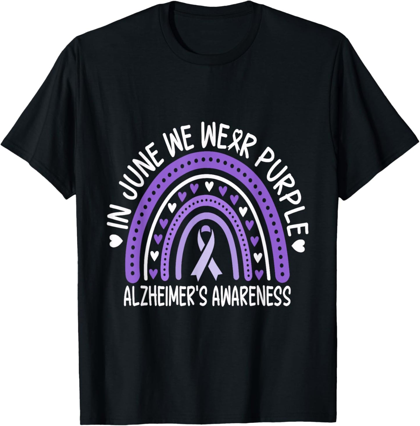 In June We Wear Purple For Dementia Alzheimers Awareness T-Shirt - T-Shirt | Black