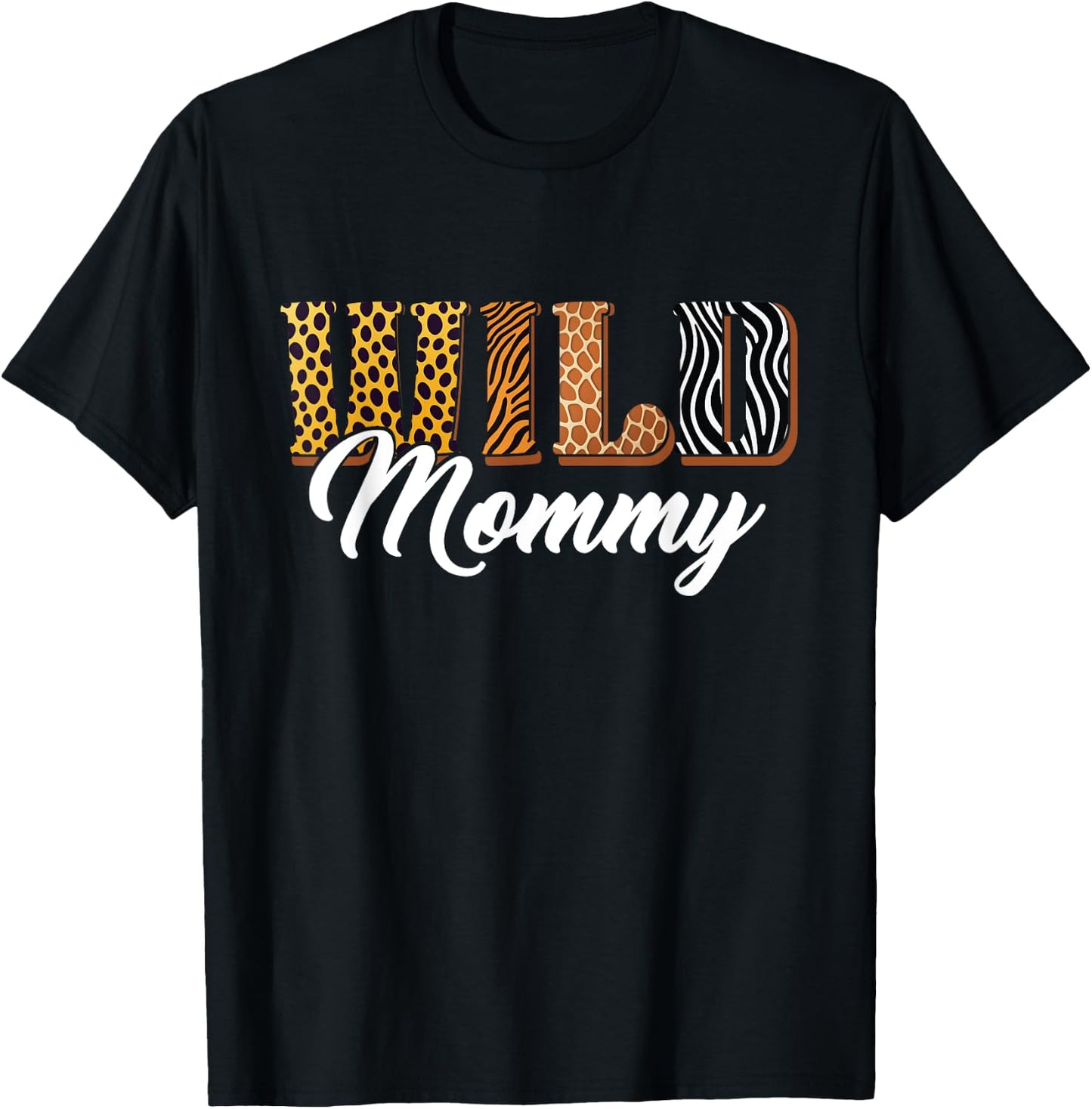 Wild Mommy Zoo Safari Jungle Animal Birthday Matching Family T-Shirt - T-Shirt | Black