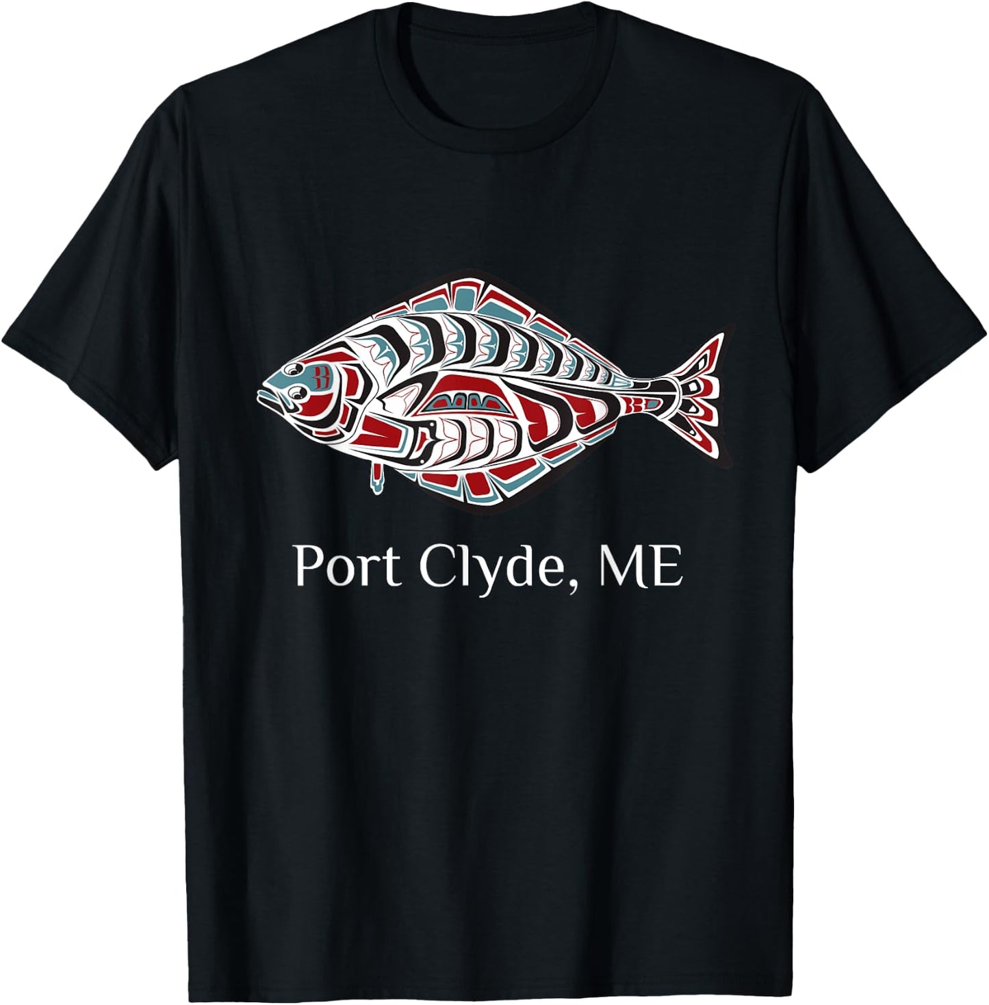 Port Clyde Maine Coast Halibut Fisherman Native American T-Shirt - T-Shirt | Black
