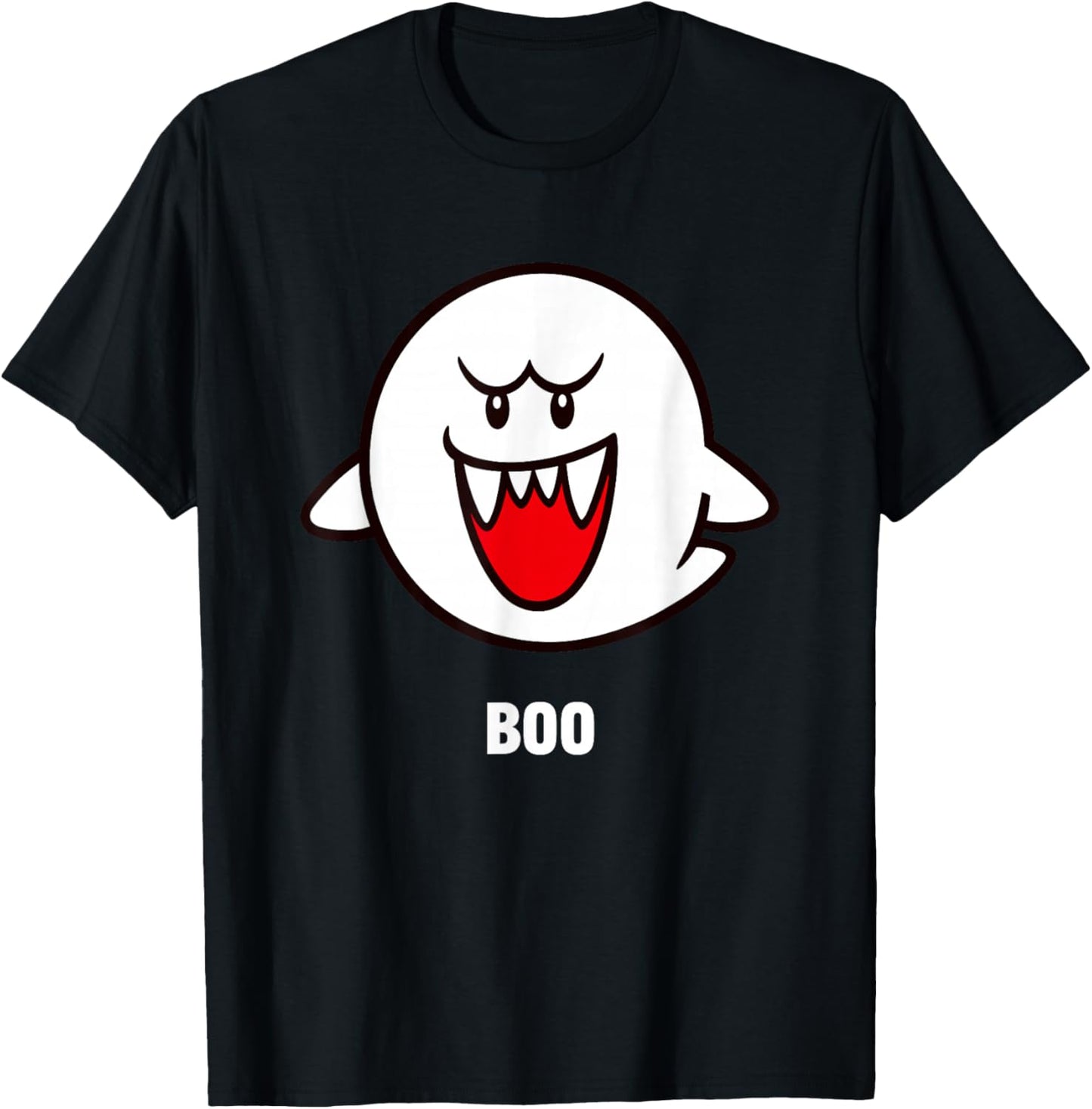 Super Mario Bros Boo Spooky Ghost Center Icon T-Shirt - T-Shirt | Black