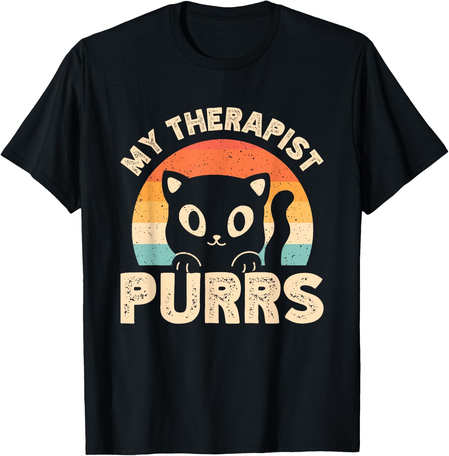 My Therapist Purrs T-Shirt - T-Shirt | Black