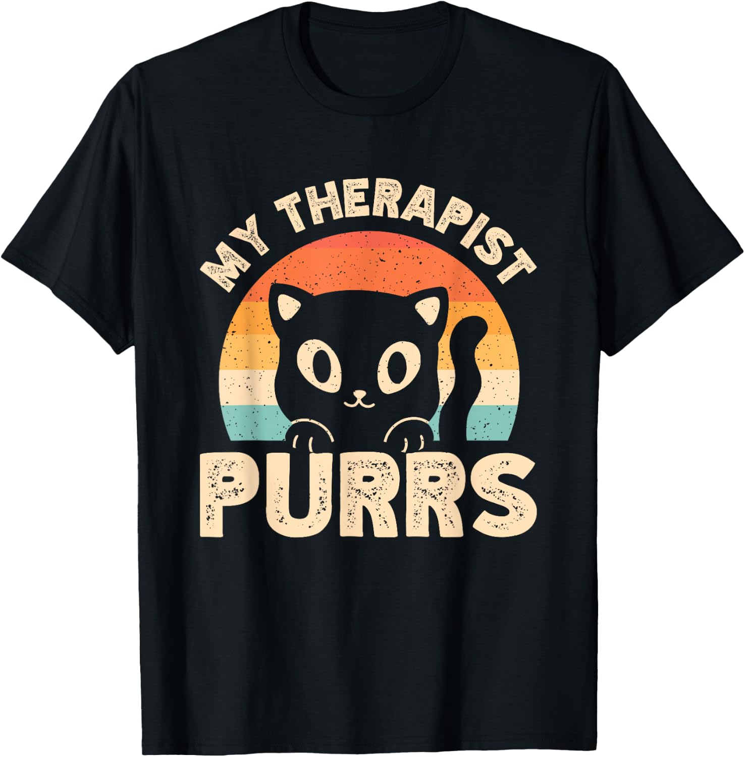 My Therapist Purrs T-Shirt - T-Shirt | Black