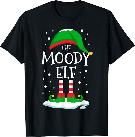 The Moody Elf Christmas Family Matching Xmas Group Funny T-Shirt - T-Shirt | Black