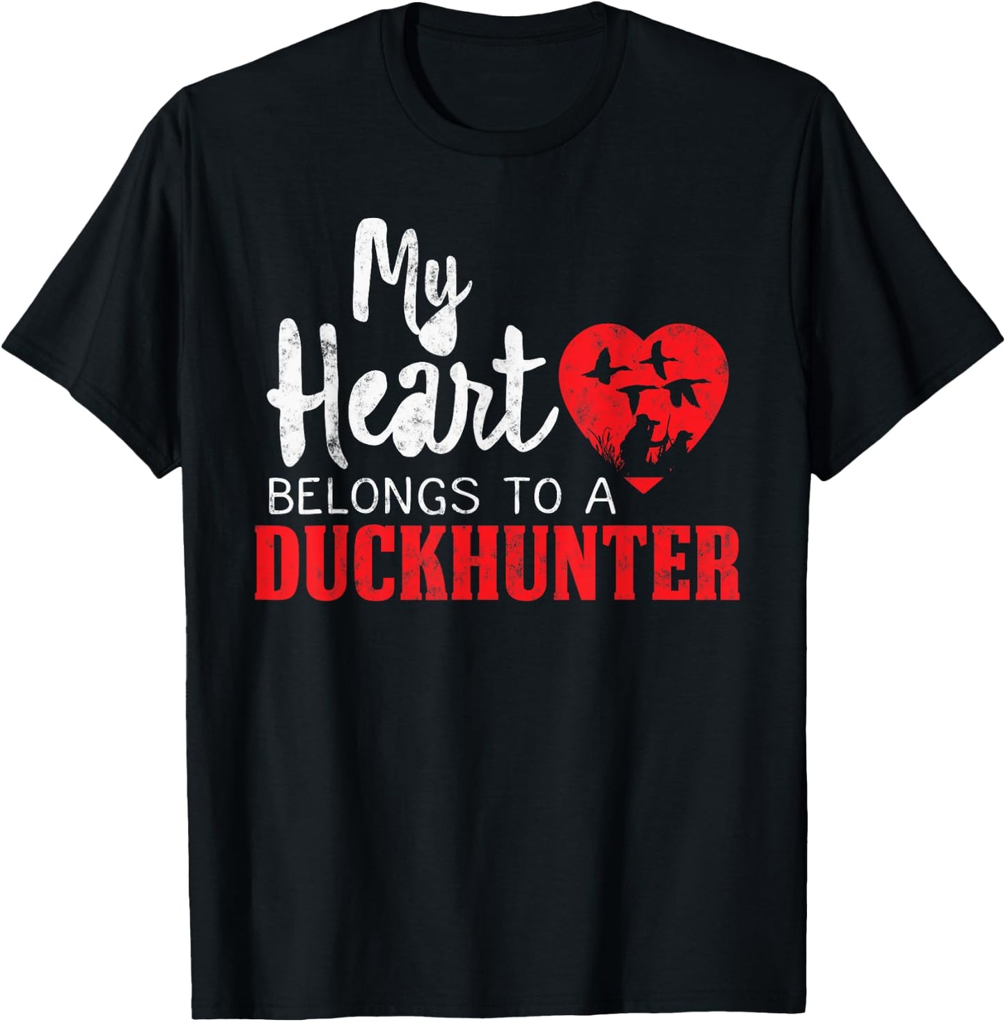 Duck Hunting My Heart belongs to a Duckhunter gift Wife Mom T-Shirt - T-Shirt | Black
