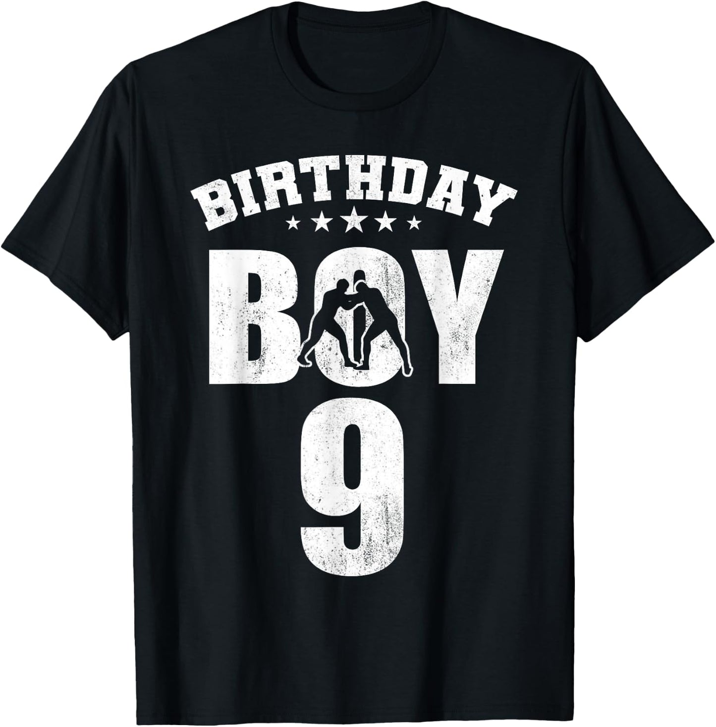 9th Birthday For Boys Wrestling Birthday Boy Wrestling 9 T-Shirt - T-Shirt | Black