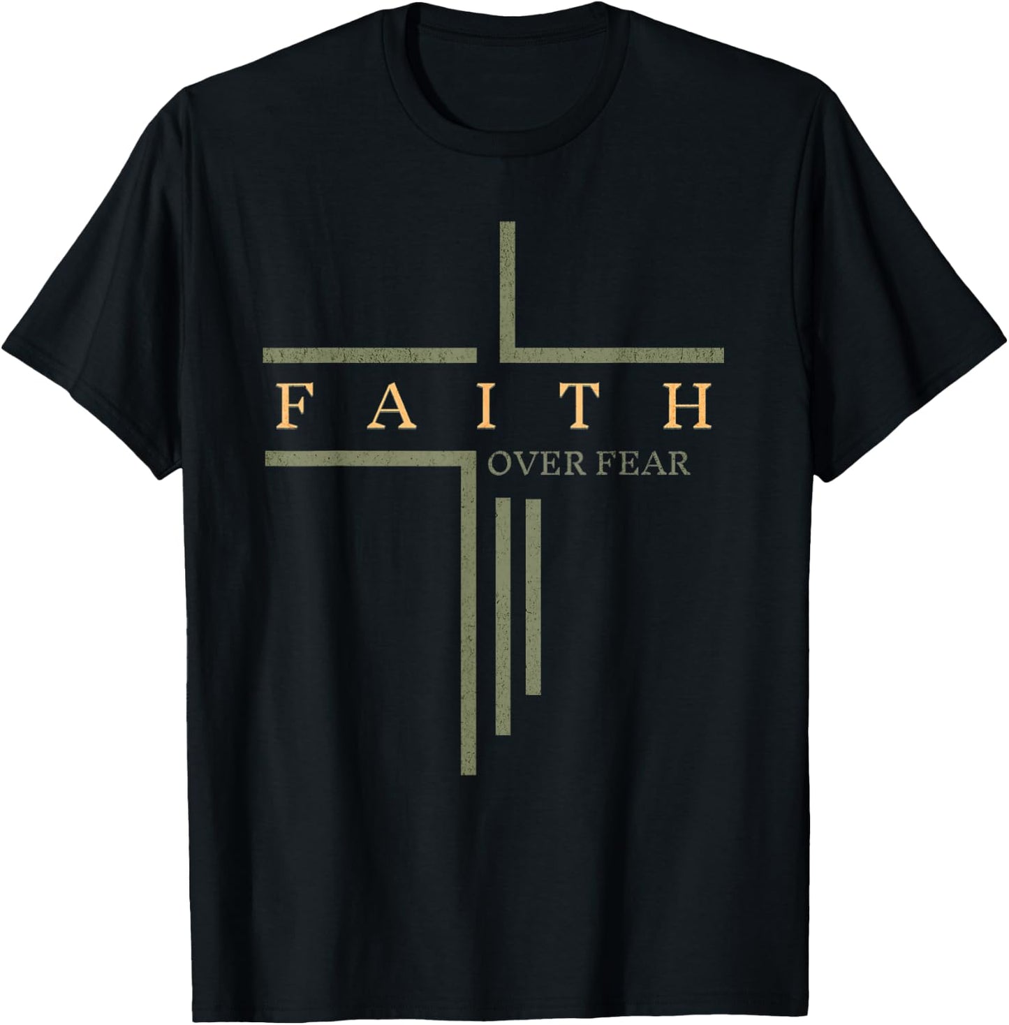 Faith Over Fear Bible Verse Aesthetic Christian T-Shirt - T-Shirt | Black