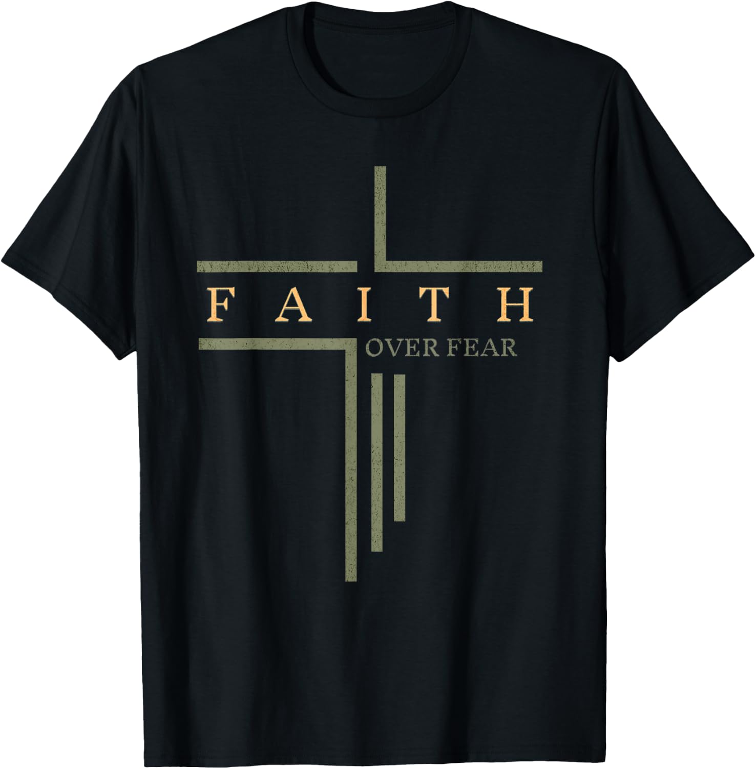 Faith Over Fear Bible Verse Aesthetic Christian T-Shirt - T-Shirt | Black