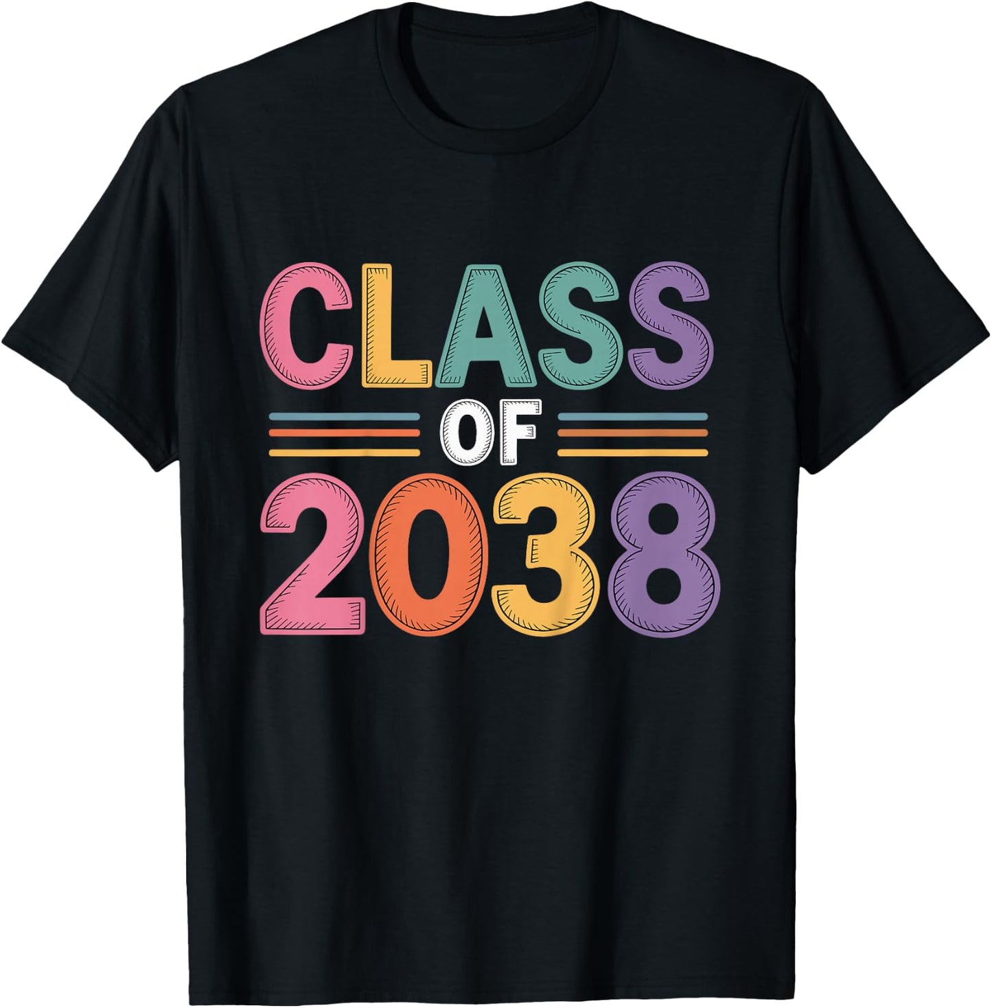 Kids Class of 2038 Kindergarten First Day T-Shirt - T-Shirt | Black