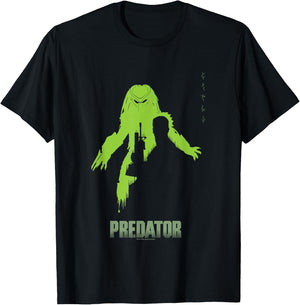 Predator Dutch Alien Hunter Silhouette Big Chest Poster T-Shirt - T-Shirt | Black
