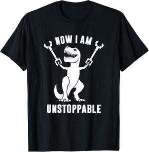 Now I Am Unstoppable Funny T-Rex Small T-Shirt - T-Shirt | Black