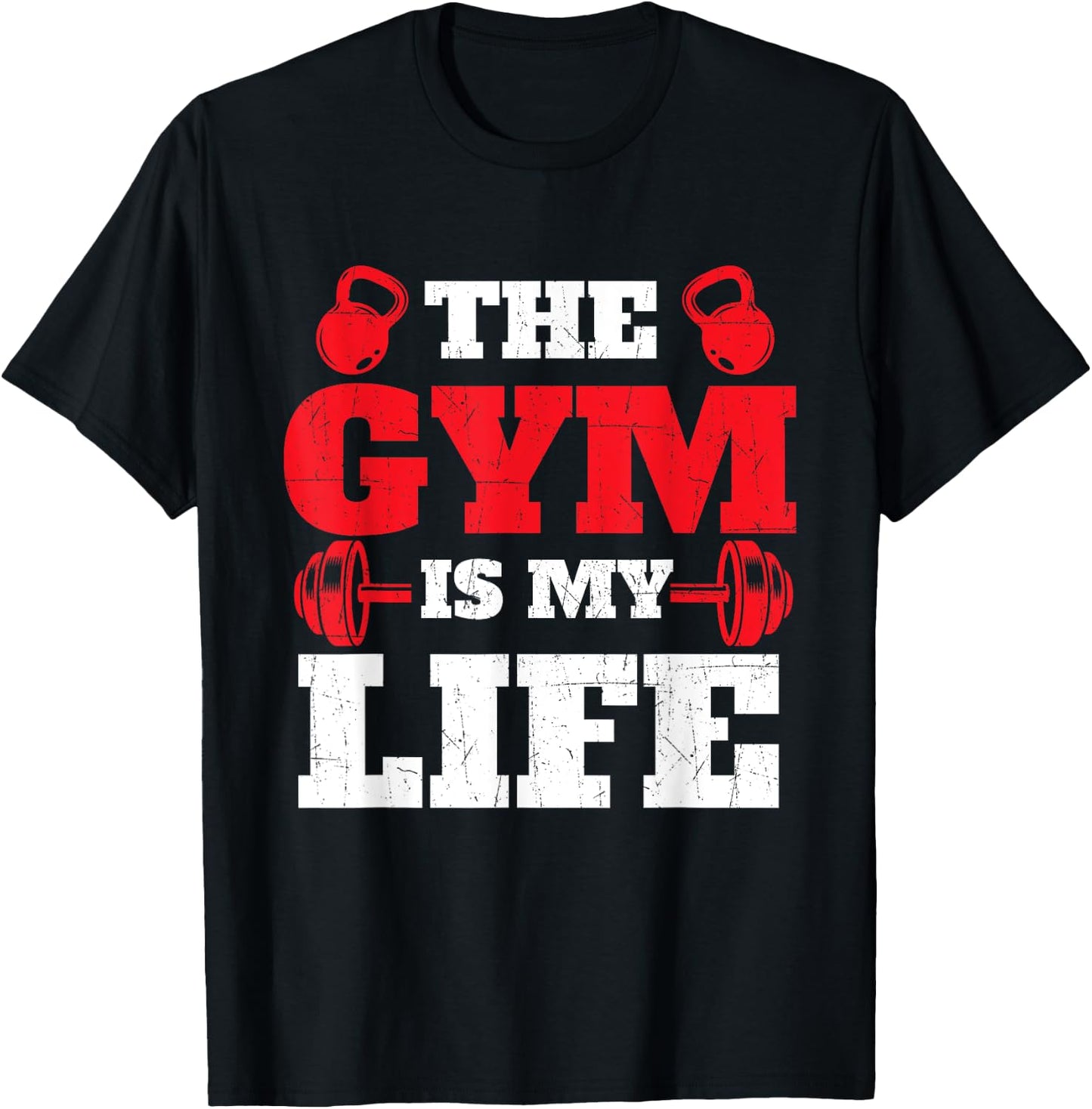 The Gym Is My Life - Workout Gym Weightlifting Bodybuilding T-Shirt - T-Shirt | Black
